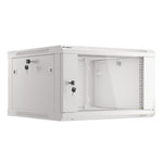 Armario Lanberg mural rack 19 pulgadas 6u · 600x600 flat pack puerta cristal gris