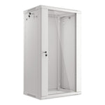 Armario Lanberg mural rack 19 pulgadas 22u - 600x450 flat pack v2 gris