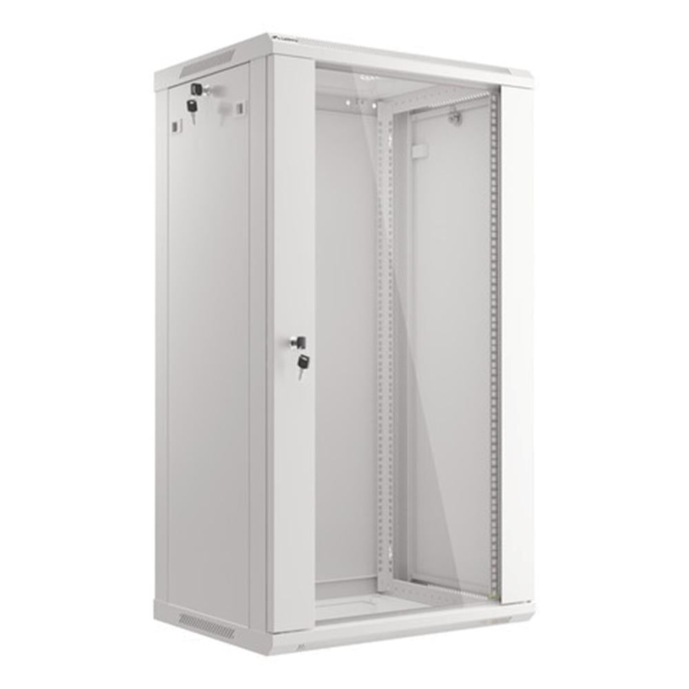 Armario Lanberg mural rack 19 pulgadas 22u - 600x450 flat pack v2 gris