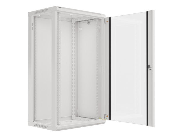 Armario Lanberg mural rack 19 pulgadas 22u - 600x450 flat pack v2 gris