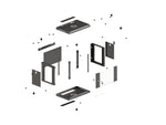 Armario Lanberg mural rack 19 pulgadas 6u · 540x350 flat pack negro puerta cristal