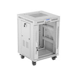 Armario Lanberg rack 19 pulgadas 15u · 600x600 flat pack gris puerta de cristal con lcd