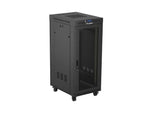 Armario Lanberg rack 19 pulgadas 27u · 600x800 flat pack puerta mesh negro con lcd