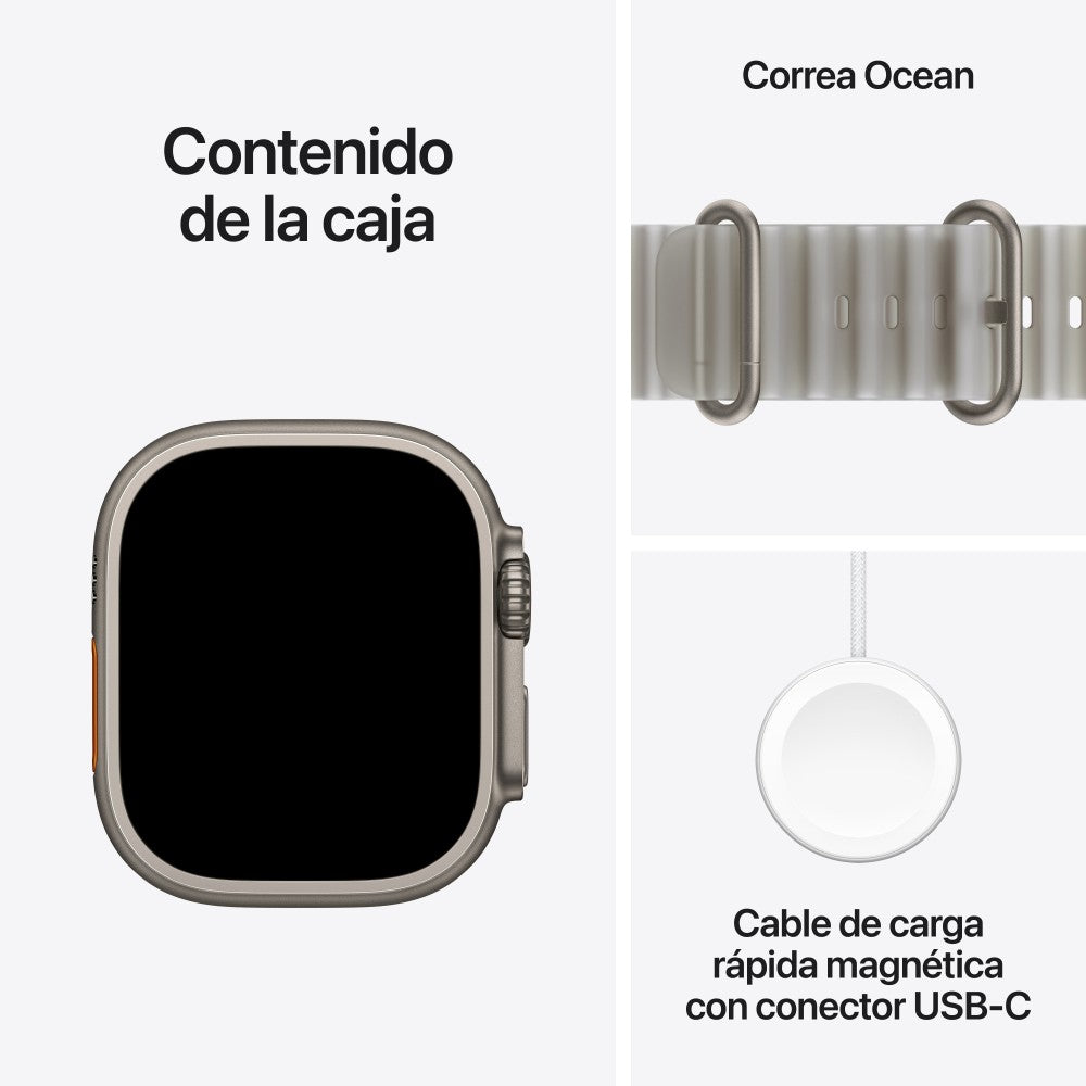 Smartwatch Apple watch u4 gps+cell 49mm natural titanium case with translucent grey ocean band