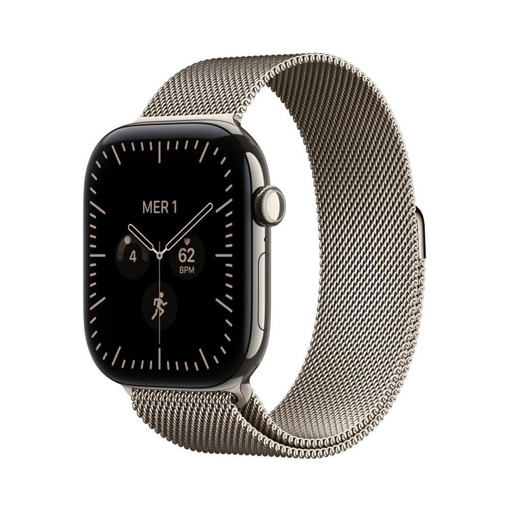 Smartwatch Apple watch s12 GPS + cell 46mm natural titanium milanese loop · m - l