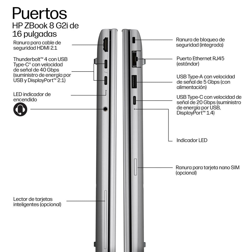 Portatil HP zbook 8 g2i u7 - 356h · 32GB · SSD 1TB · 16 pulgadas · W11P