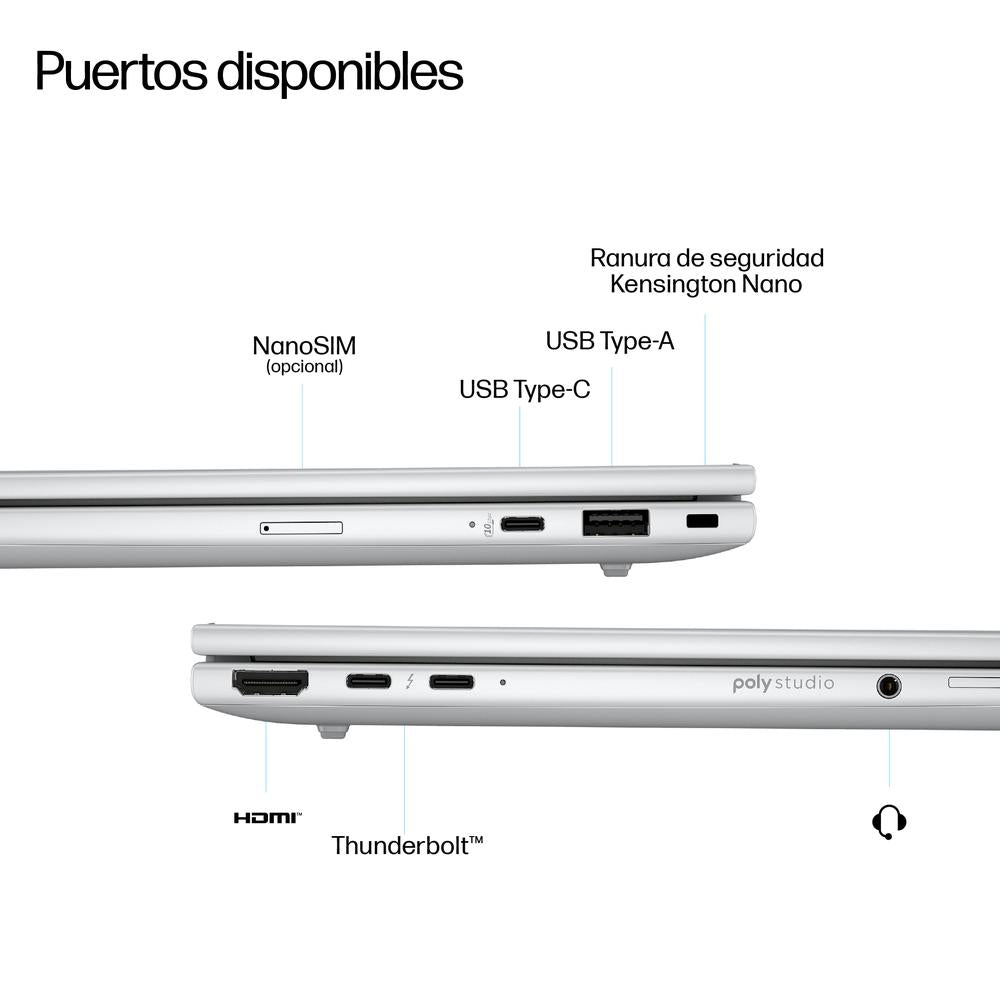 Portatil HP probook 8 g1i copilot+ pc u5 - 236v · 16GB · SSD 512GB · 14 pulgadas fhd+ · W11P