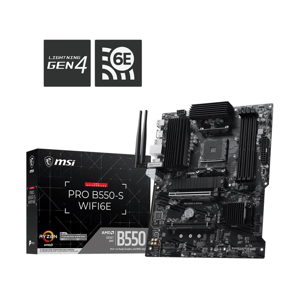 Placa base MSI pro b550 - s wifi6e DDR4 am4 ATX · 4x DDR4