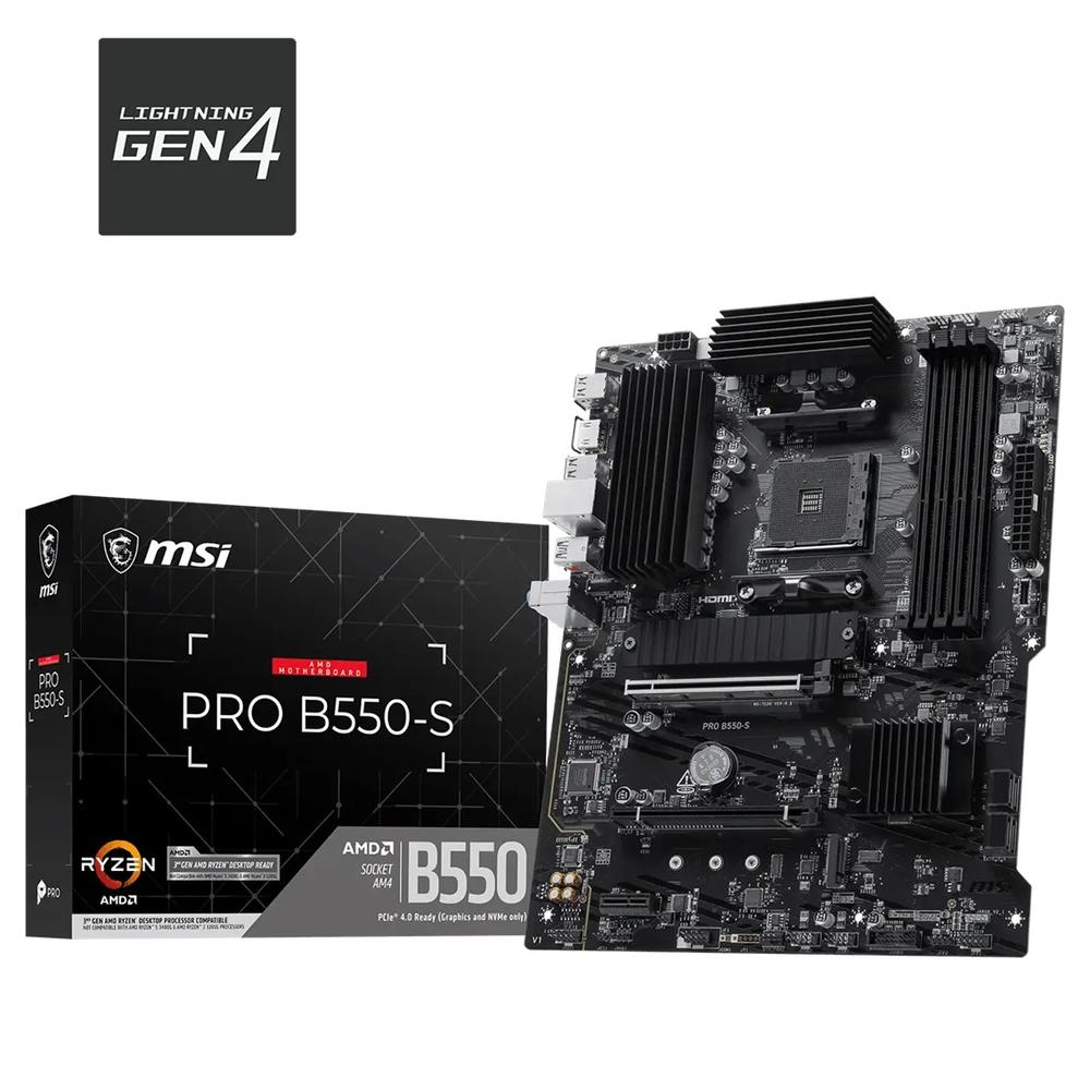 Placa base MSI pro b550 - s DDR4 am4 ATX · 4x DDR4