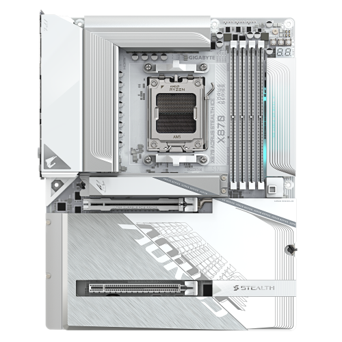 Placa base Gigabyte x870 aorus stealth ice am5 ATX · 4x DDR5