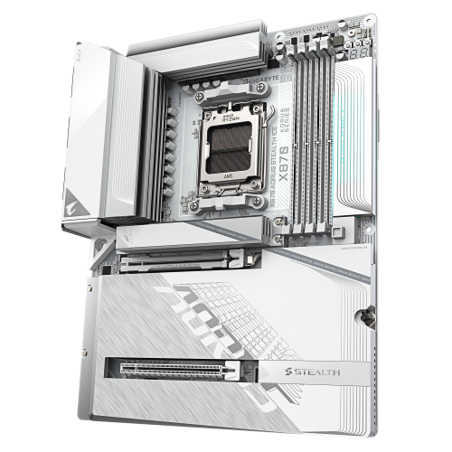 Placa base Gigabyte x870 aorus stealth ice am5 ATX · 4x DDR5