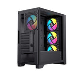 Caja ordenador gaming Einarex p600 RGB ATX cristal templado negra