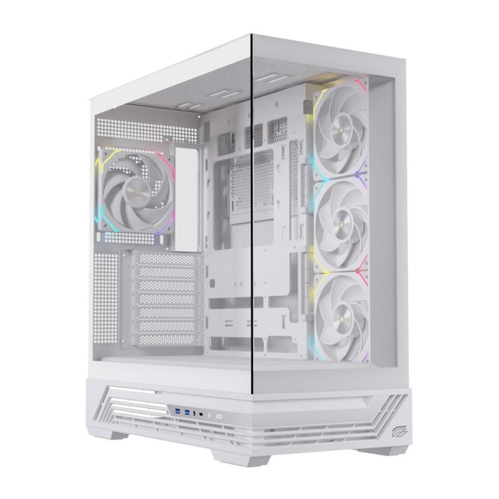 Caja ordenador gaming Einarex s800 RGB ATX cristal templado blanca
