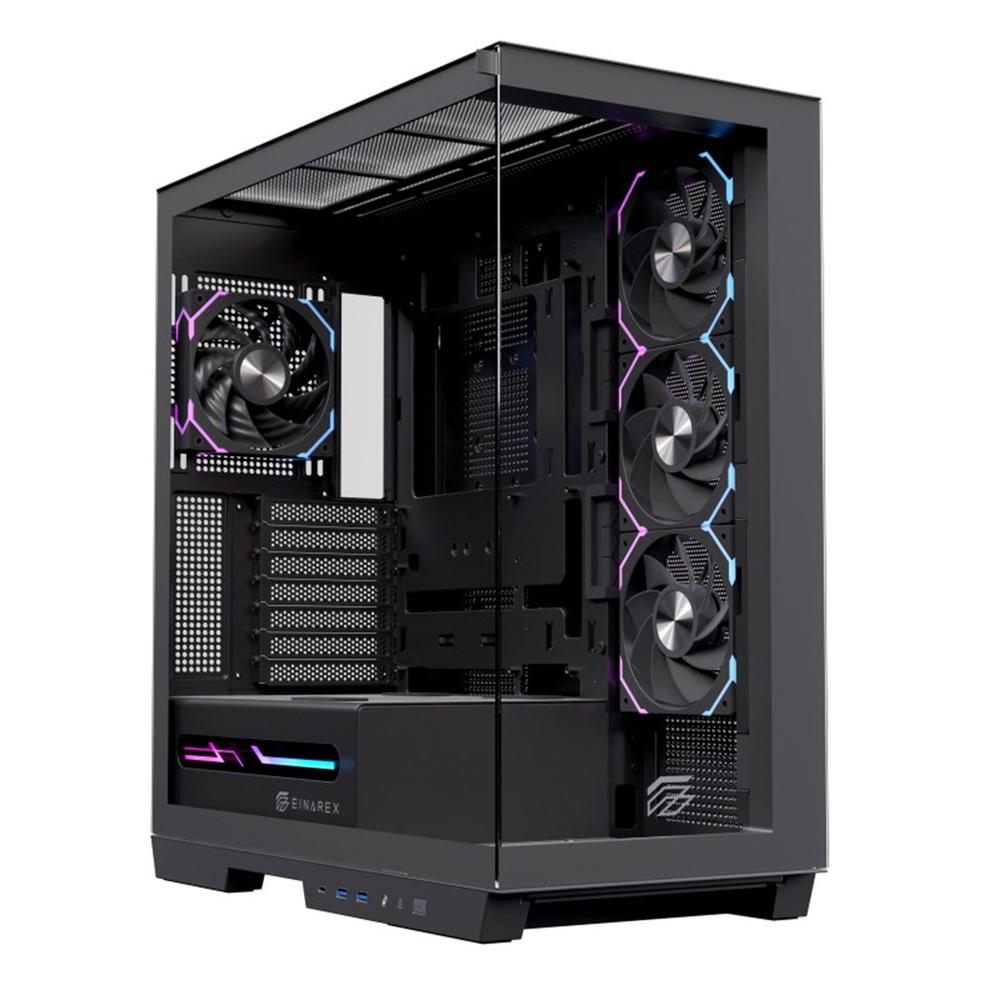 Caja ordenador gaming Einarex z1k RGB ATX cristal templado negra