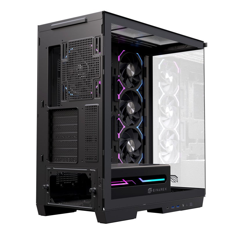 Caja ordenador gaming Einarex z1k RGB ATX cristal templado negra