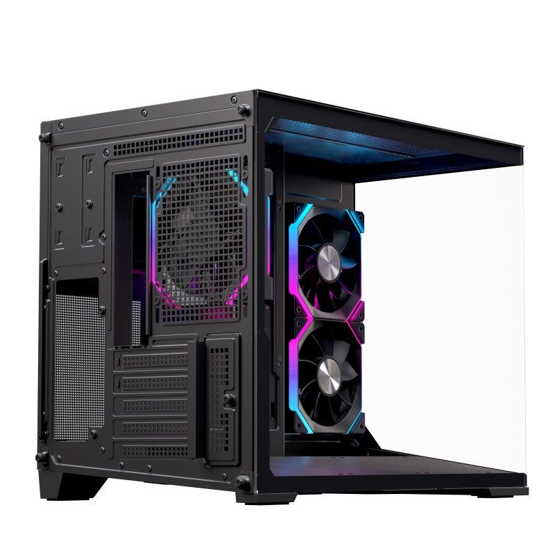 Caja ordenador gaming Einarex sm300 RGB mATX cristal templado negra