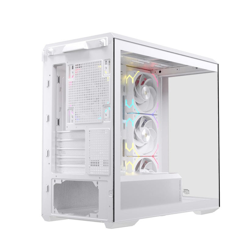 Caja ordenador gaming Einarex zm800 RGB mATX cristal templado blanca