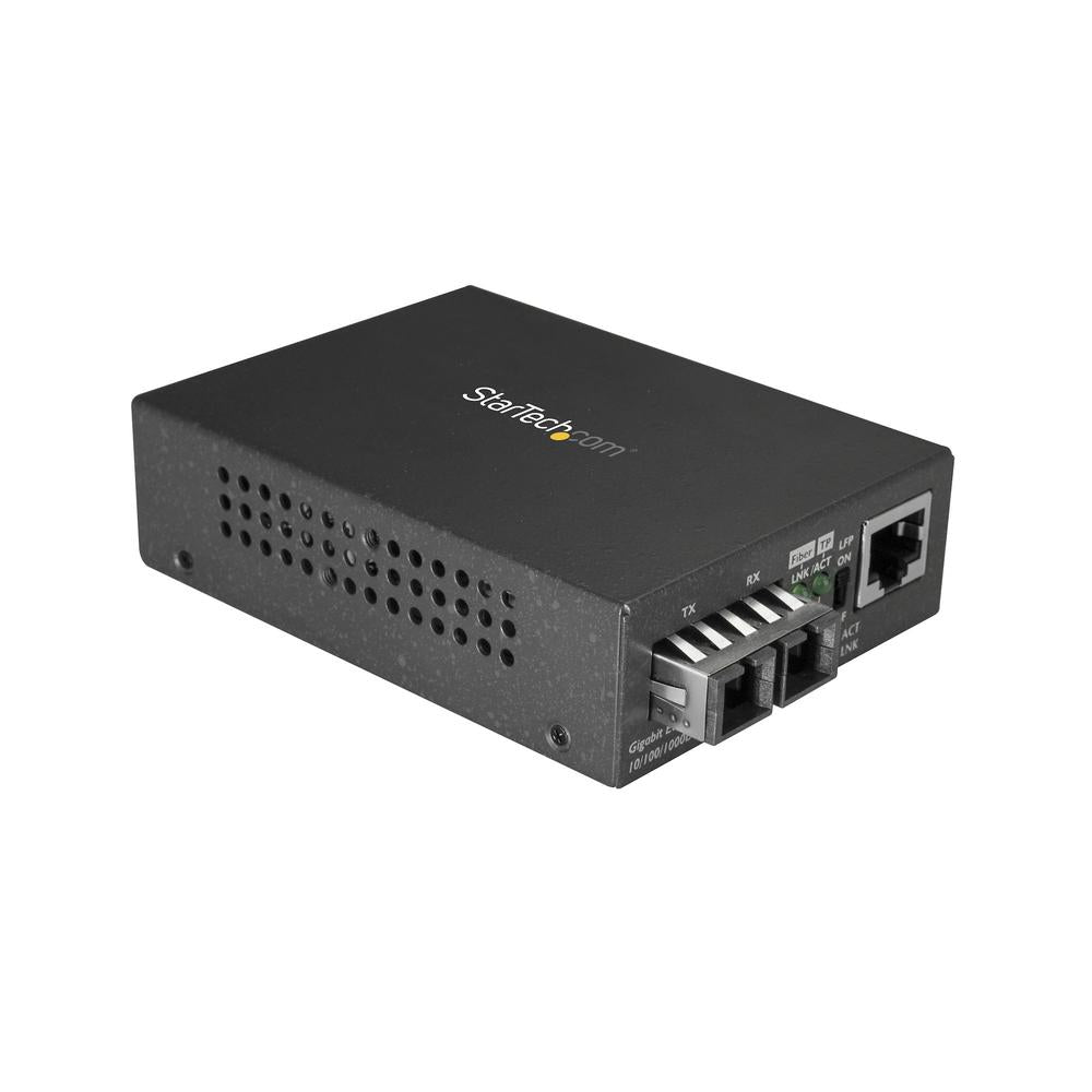 Conversor de medios gigabit ethernet a fibra startech sc monomodo para redes