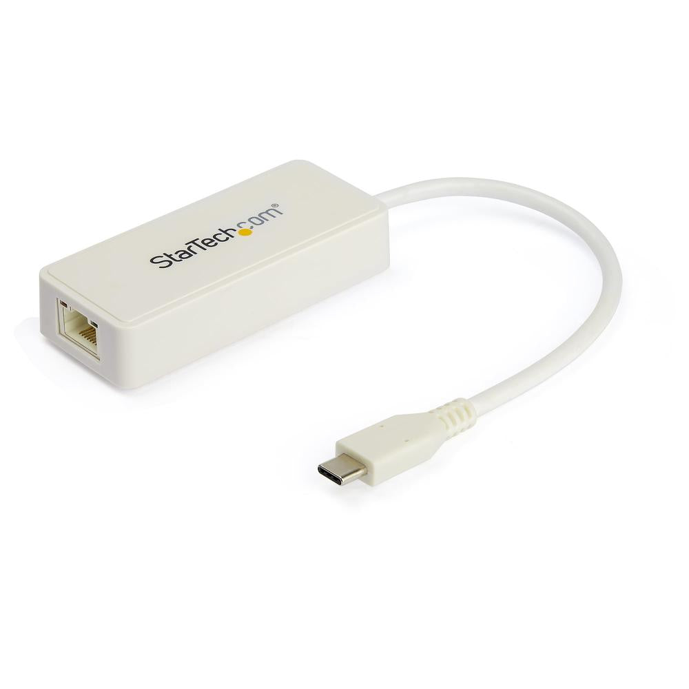 Adaptador USB tipo c a RJ45 + USB tipo a startech macho - hembra · blanco