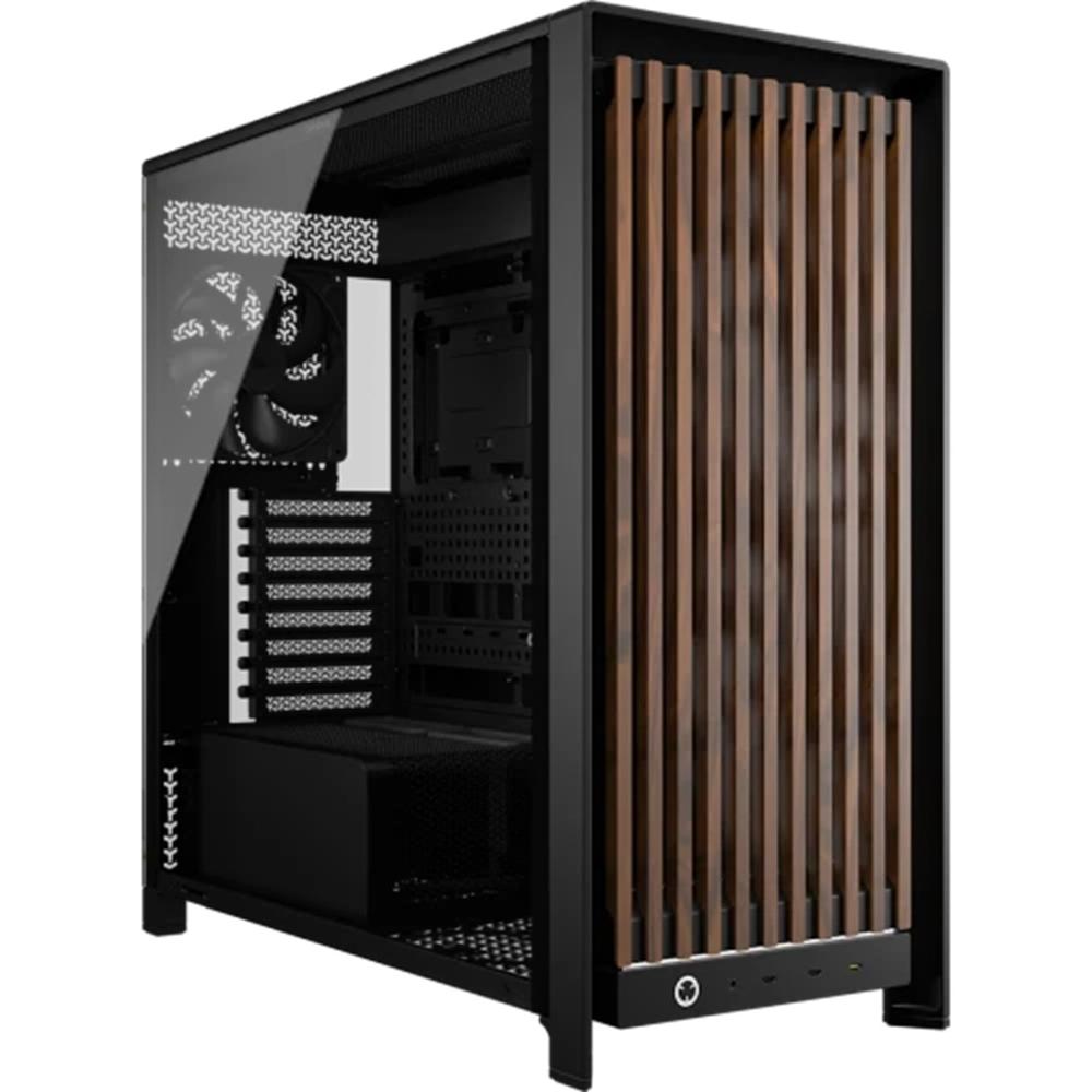 Caja ordenador gaming Corsair frame 5000d wood rs ATX cristal templado negra