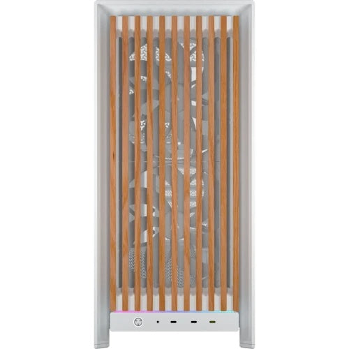 Caja ordenador gaming Corsair frame 5000d wood rs ATX cristal templado blanco