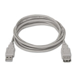 Cable Alargador USB 2.0 Aisens A101-0014/ USB Macho - USB Hembra/ Hasta 2.5W/ 60Mbps/ 3m/ Beige