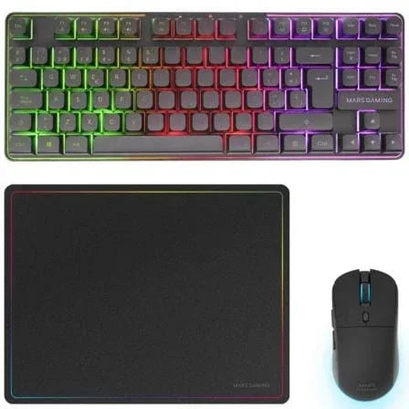 Pack Gaming Mars Gaming MCPWTKL/ Teclado Inalámbrico + Ratón Inalámbrico + Alfombrilla - PixelPlaza