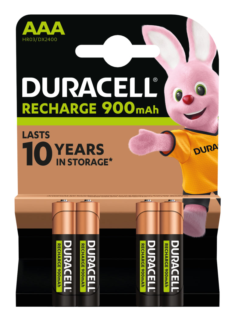 Pack de 4 Pilas AAA Duracell HR03-A/ 1.2V/ Recargables