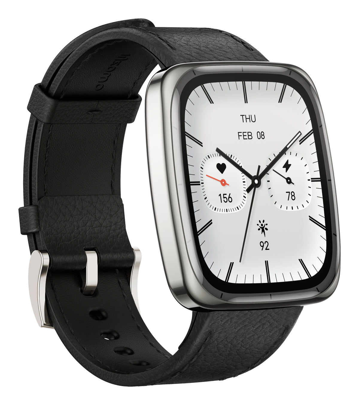 Amazfit Active 2 Square Correa Cuero Negro 1,75 pulgadas AMOLED NFC 19 días +160 deportes 5ATM Smartwatch