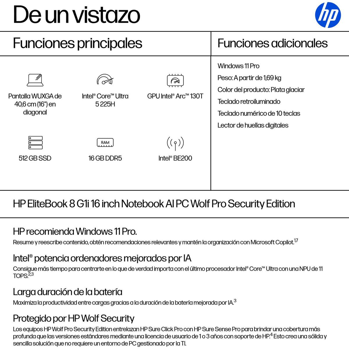 Portátil HP elitebook 8 g1i ai