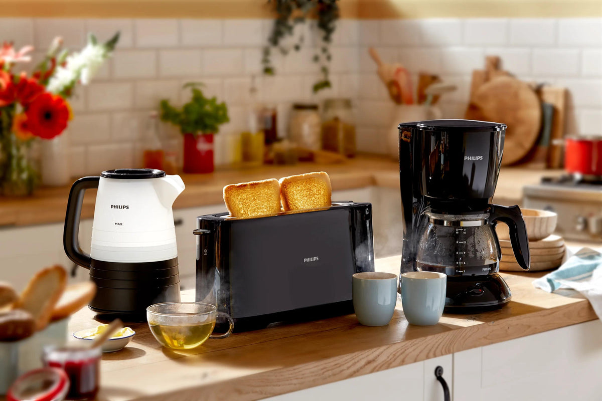 Tostadora Philips daily collection hd2590 negro 1030w - 8 niveles - 2 ranuras largas - bandeja migas
