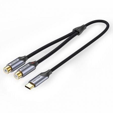 Cable Conversor Vention BGVHG/ 2x RCA Hembra - USB Tipo-C Macho/ 1.5m/ Gris - PixelPlaza