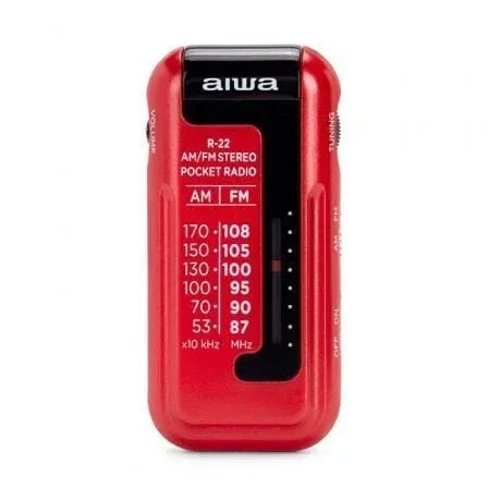 Radio Portátil Aiwa R-22RD/ con Batería/ a Pilas/ Roja - PixelPlaza