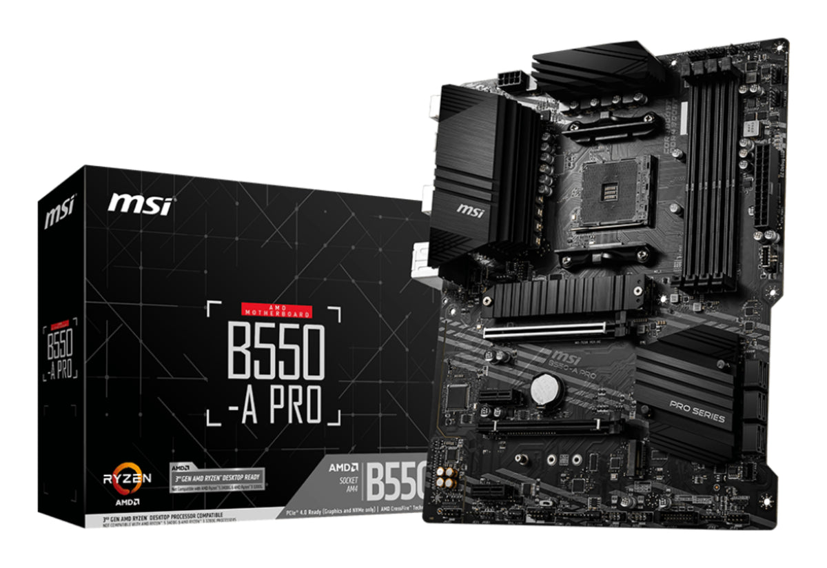 Placa base Msi AMD b550 - a pro am4 - ATX - DDR4 x4 · max 128GB - 3200 mhz - HDMI - display port