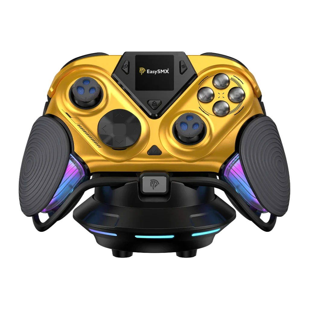 EasySMX Dune 8K Dorado 2,4 GHz PC/Switch/Android/iOS vibración giroscopio 1200mAh RGB Mando de videojuegos inalámbrico