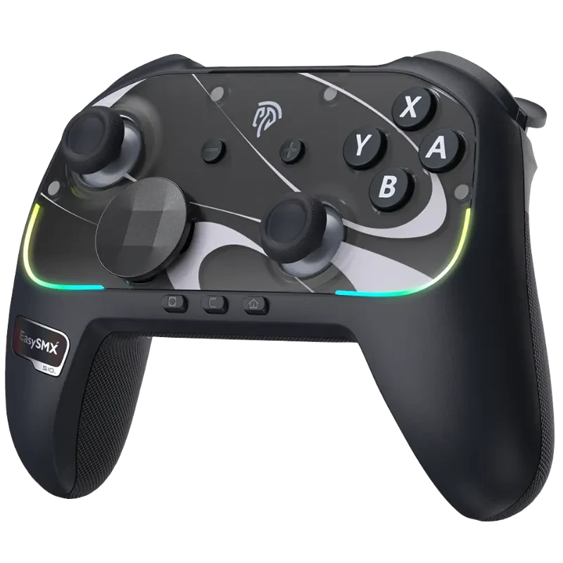EasySMX S10 Switch Negro para Nintendo Switch 2 con Vibración HD 1200mAh RGB botones programables Gamepad