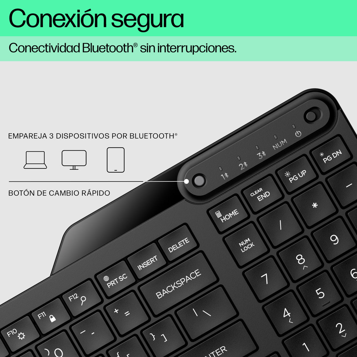 Teclado hp multidispositivo bluetooth 460