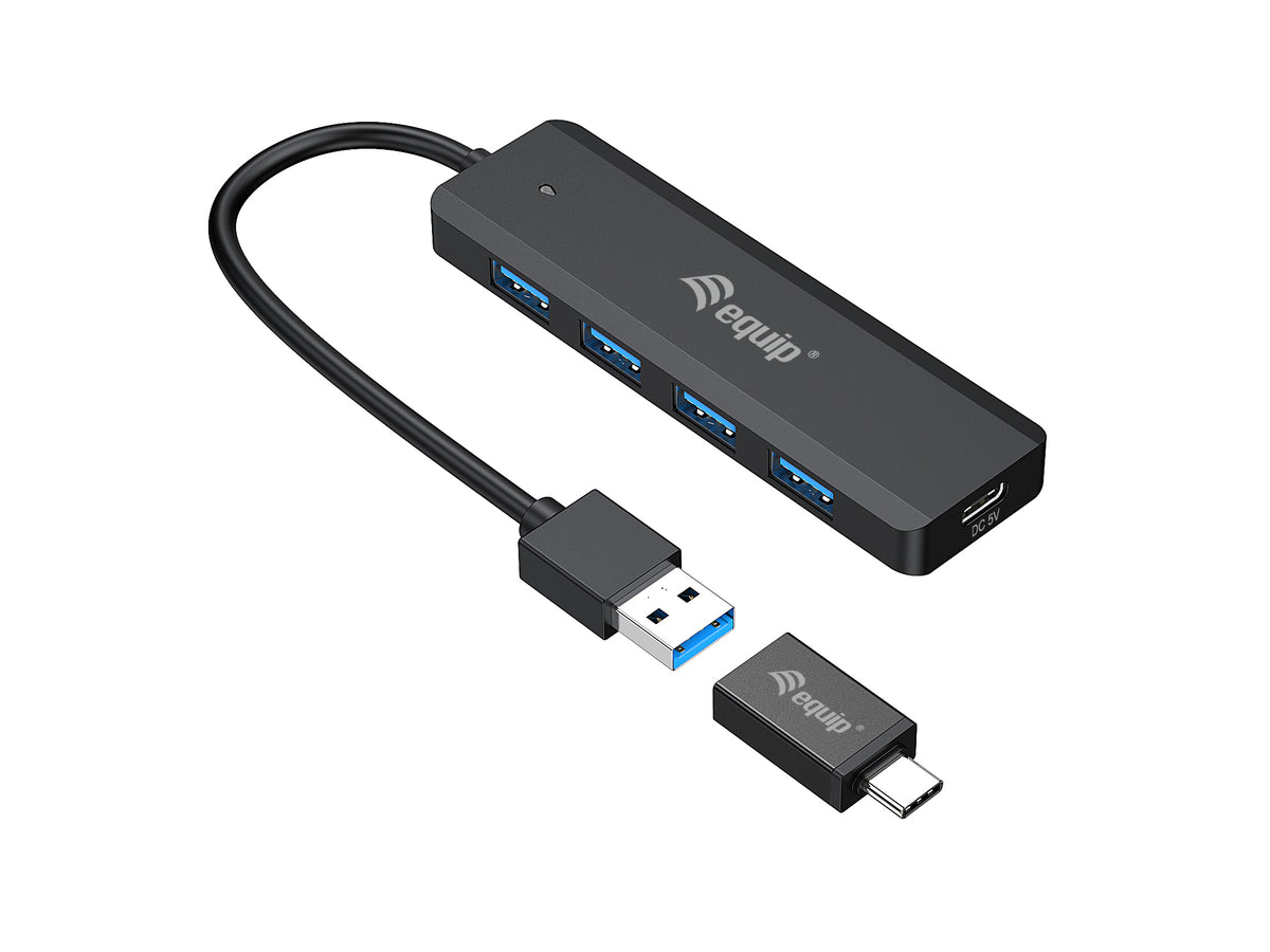 Hub USB Equip life a 4 x USB 3.2 - 1 x USB tipo c + adaptador USB tipo c