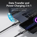 Cable USB 2.0 Tipo-C 5A 100W Vention CTKBH/ USB Tipo-C Macho - USB Tipo-C Macho/ Hasta 100W/ 480Mbps/ 2m/ Negro - PixelPlaza