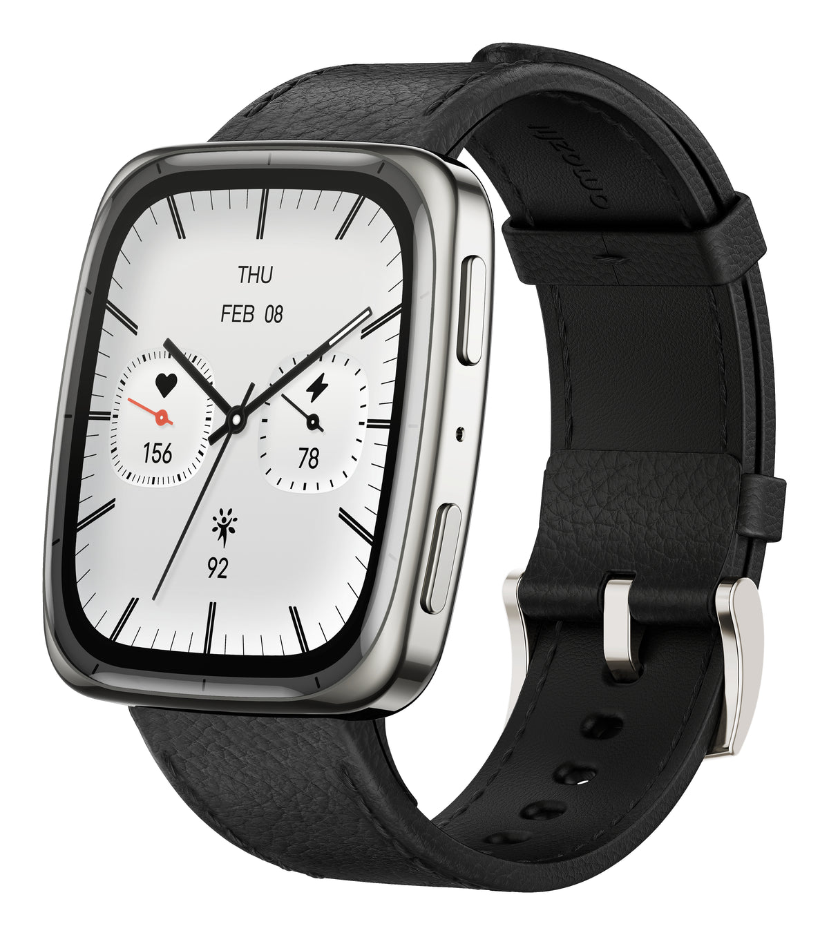 Amazfit Active 2 Square Correa Cuero Negro 1,75 pulgadas AMOLED NFC 19 días +160 deportes 5ATM Smartwatch