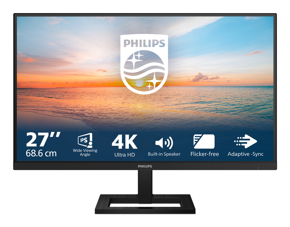Monitor Profesional Philips 27E1N1800AE 27"/ 4K UHD/ Multimedia/ Regulable en altura/ Negro