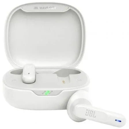 Auriculares Bluetooth JBL Wave Flex con estuche de carga/ Autonomía 8h/ Blancos - PixelPlaza
