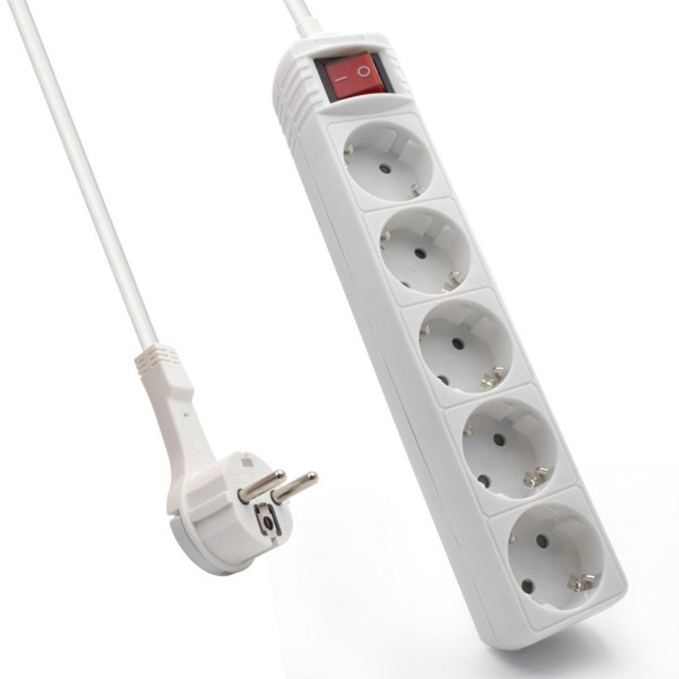 Regleta Ewent 5 tomas shucko interruptor y enchufe plano