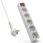 Regleta Ewent 5 tomas shucko interruptor y enchufe plano
