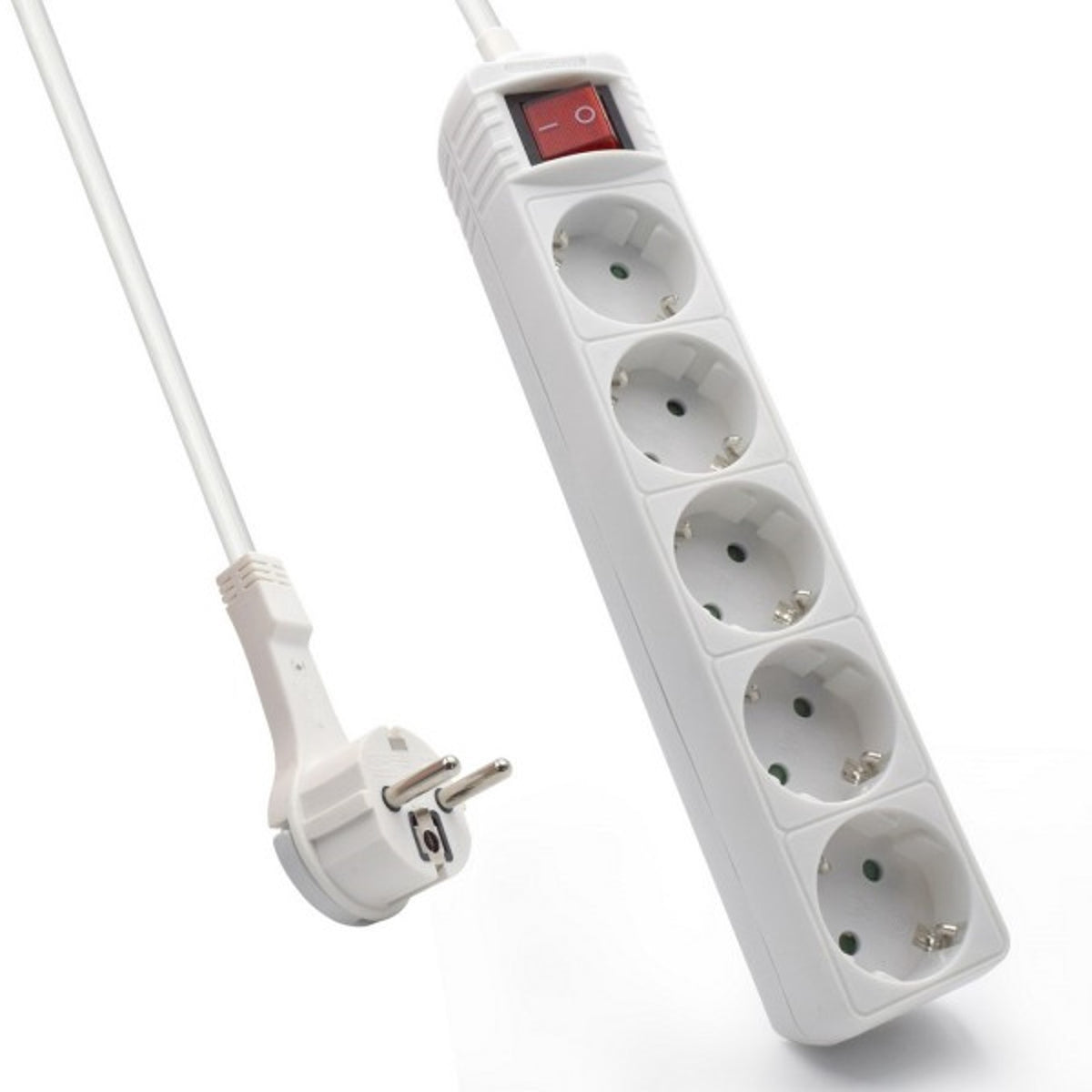 Regleta Ewent 5 tomas shucko interruptor y enchufe plano