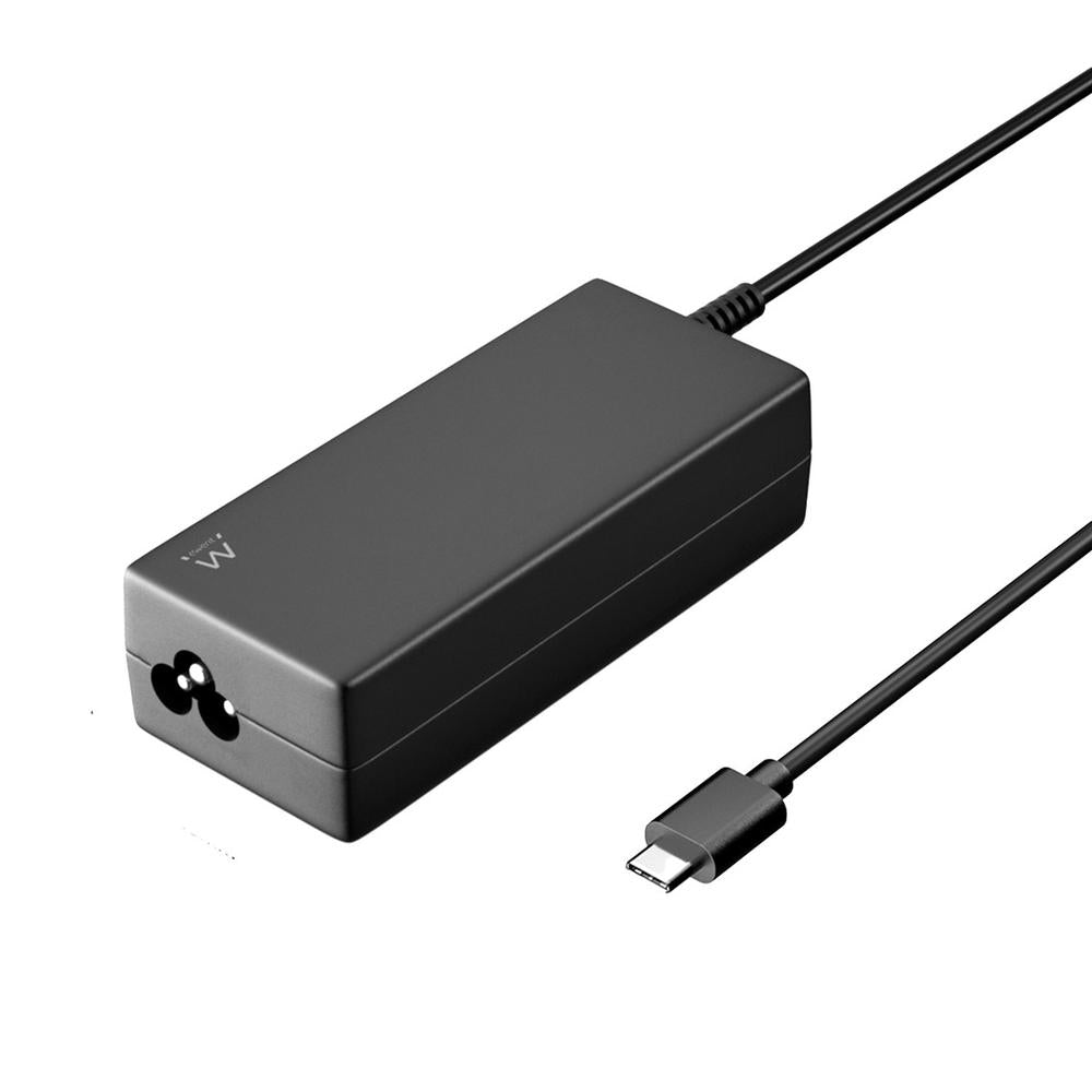 Cargador USB Ewent para portatil · USB tipo c · 65w · negro