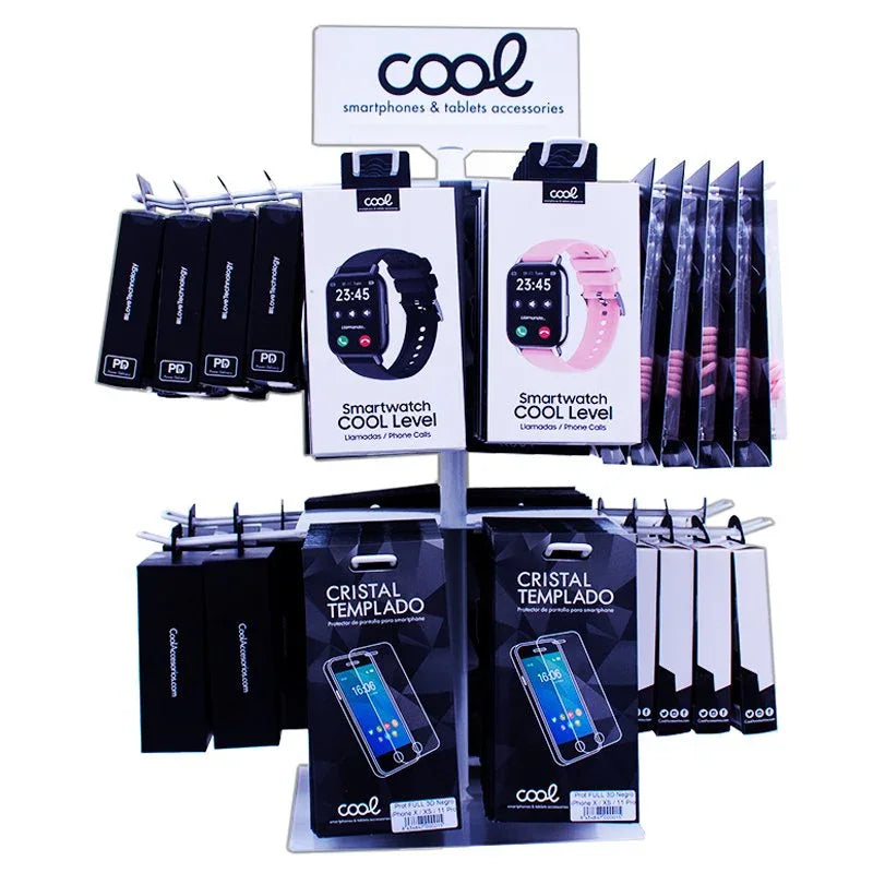 Expositor COOL Accesorios Metalico Giratorio Sobremesa (Blanco) - PixelPlaza