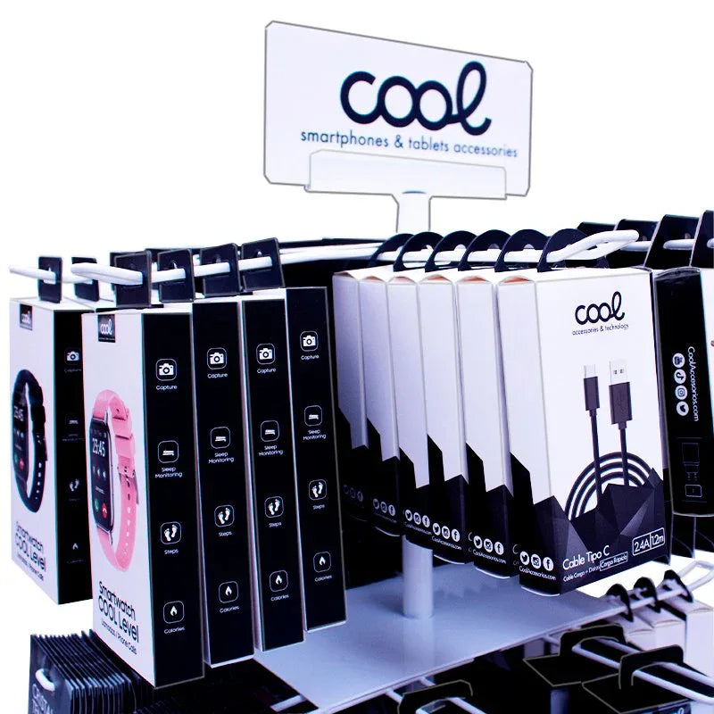 Expositor COOL Accesorios Metalico Giratorio Sobremesa (Blanco) - PixelPlaza