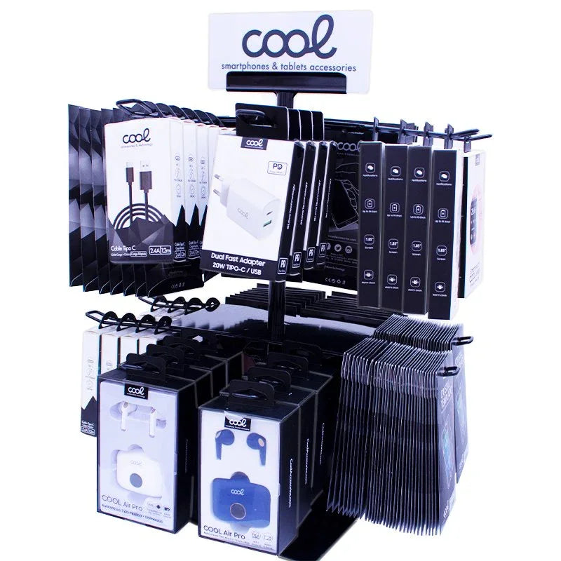 Expositor COOL Accesorios Metalico Giratorio Sobremesa (Negro) - PixelPlaza