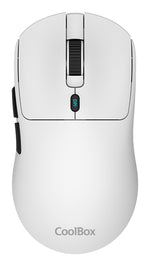 Mouse raton Coolbox w03 ultraligero blanco 10000 dpi gaming inalambrico rf+bt